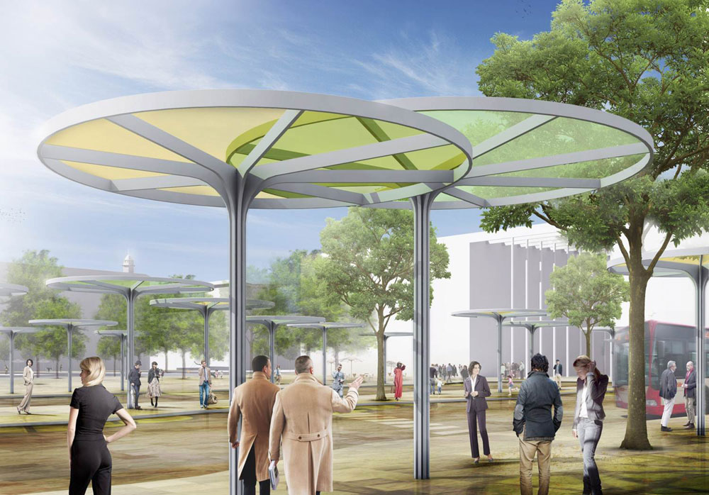 Paillettenschirme für Fahrgäste